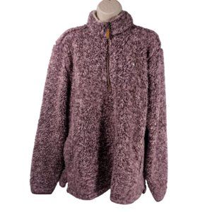 Southern Shirt Fluffy 1/4 Zip Pullover Burgundy Medium Women